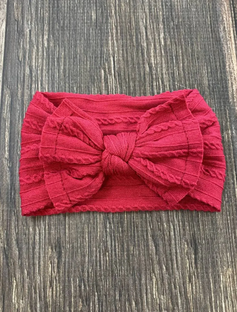 Cable Knit Bow Headband: Sand