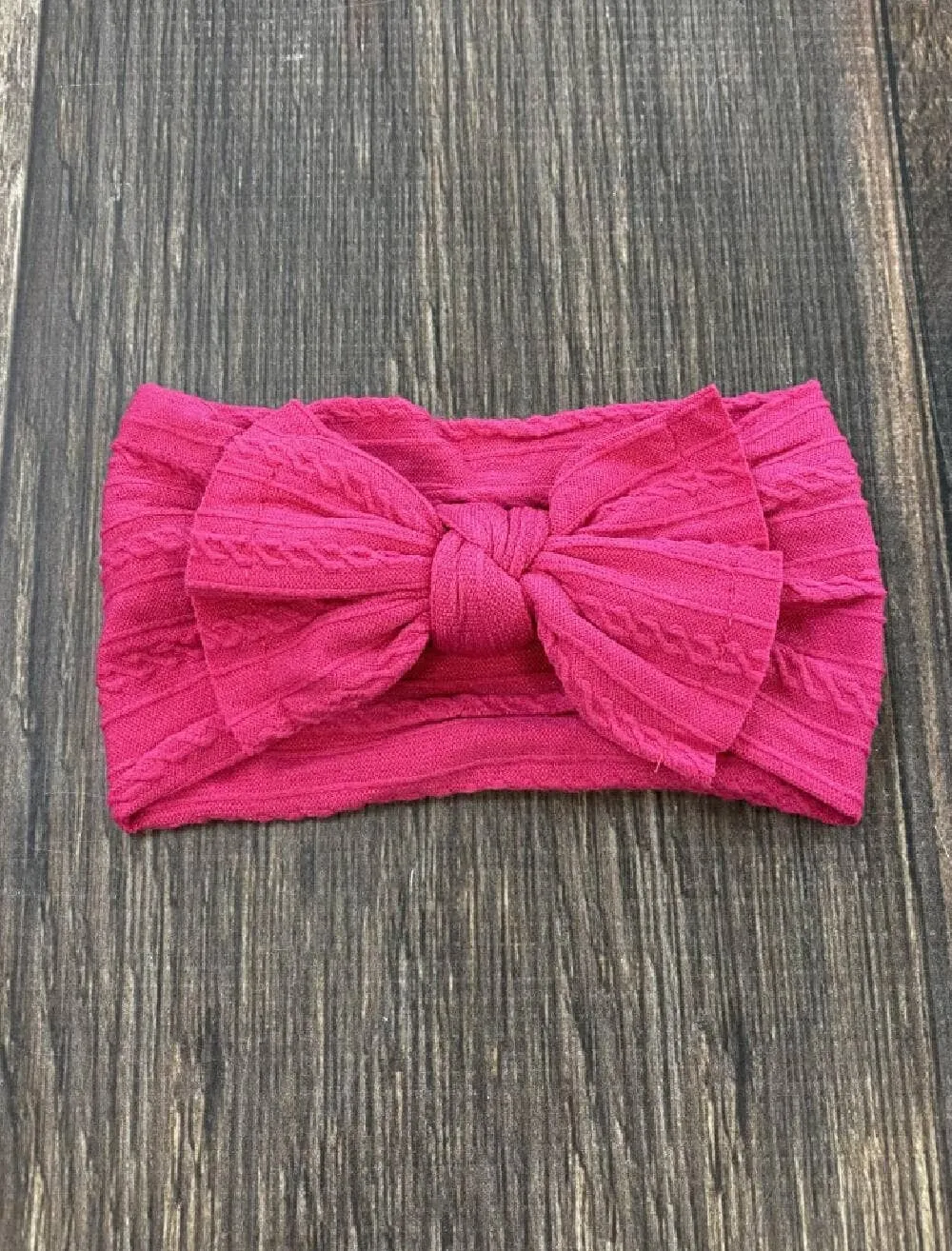 Cable Knit Bow Headband: Sand