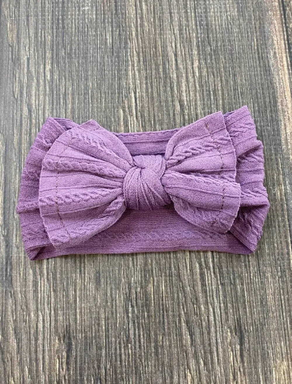 Cable Knit Bow Headband: Sand