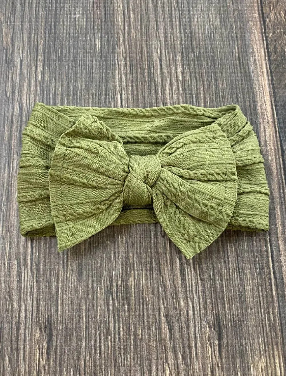 Cable Knit Bow Headband: Sand