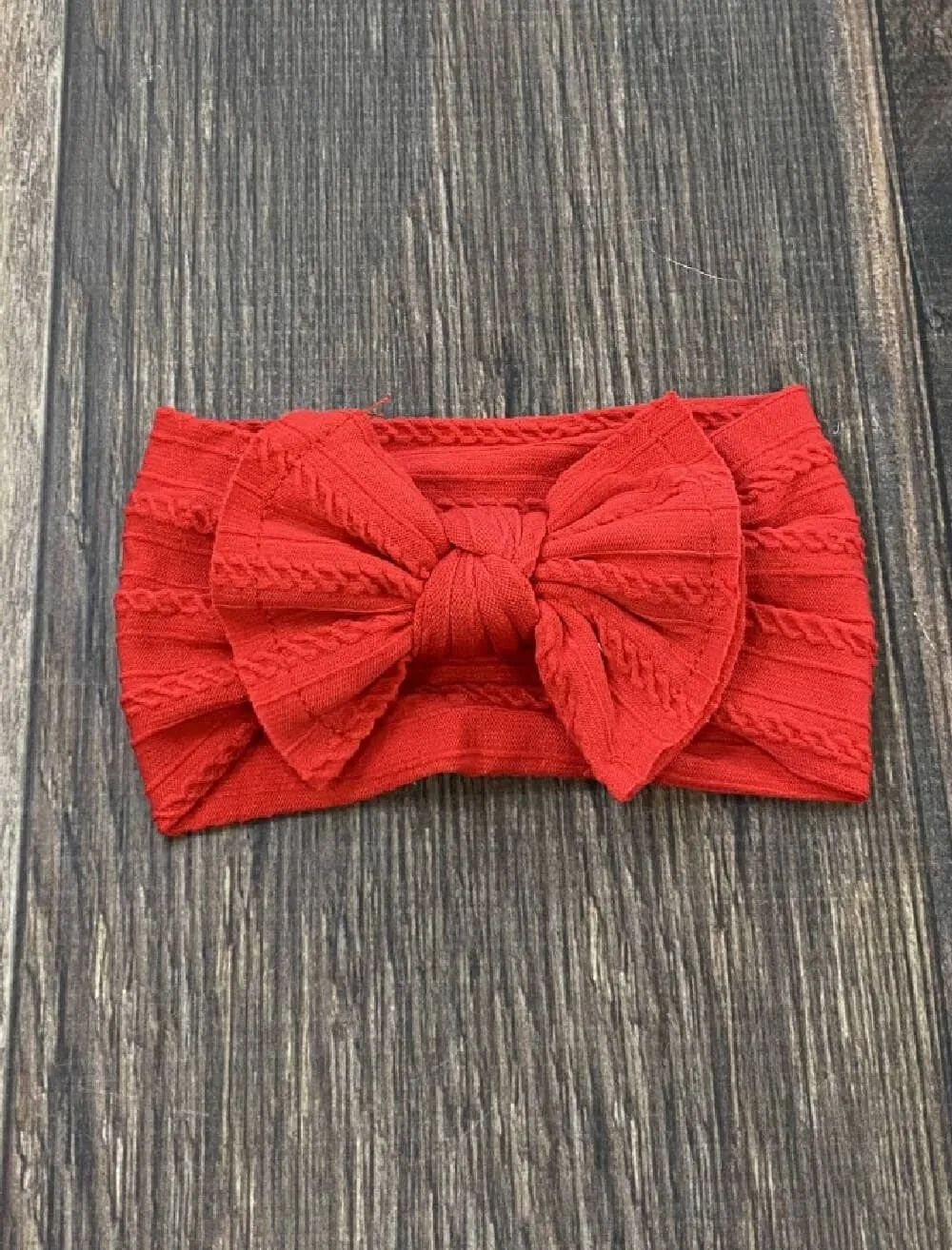 Cable Knit Bow Headband: Sand