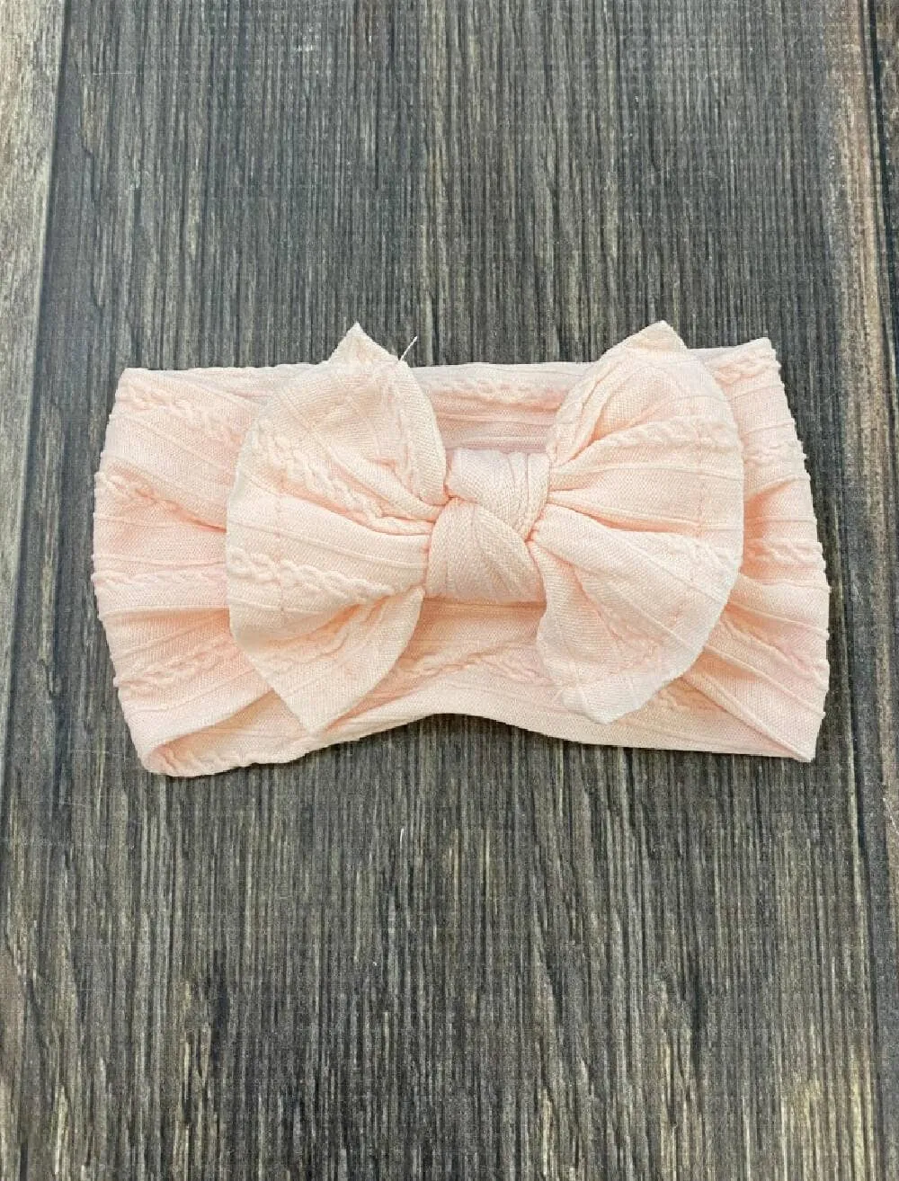 Cable Knit Bow Headband: Sand