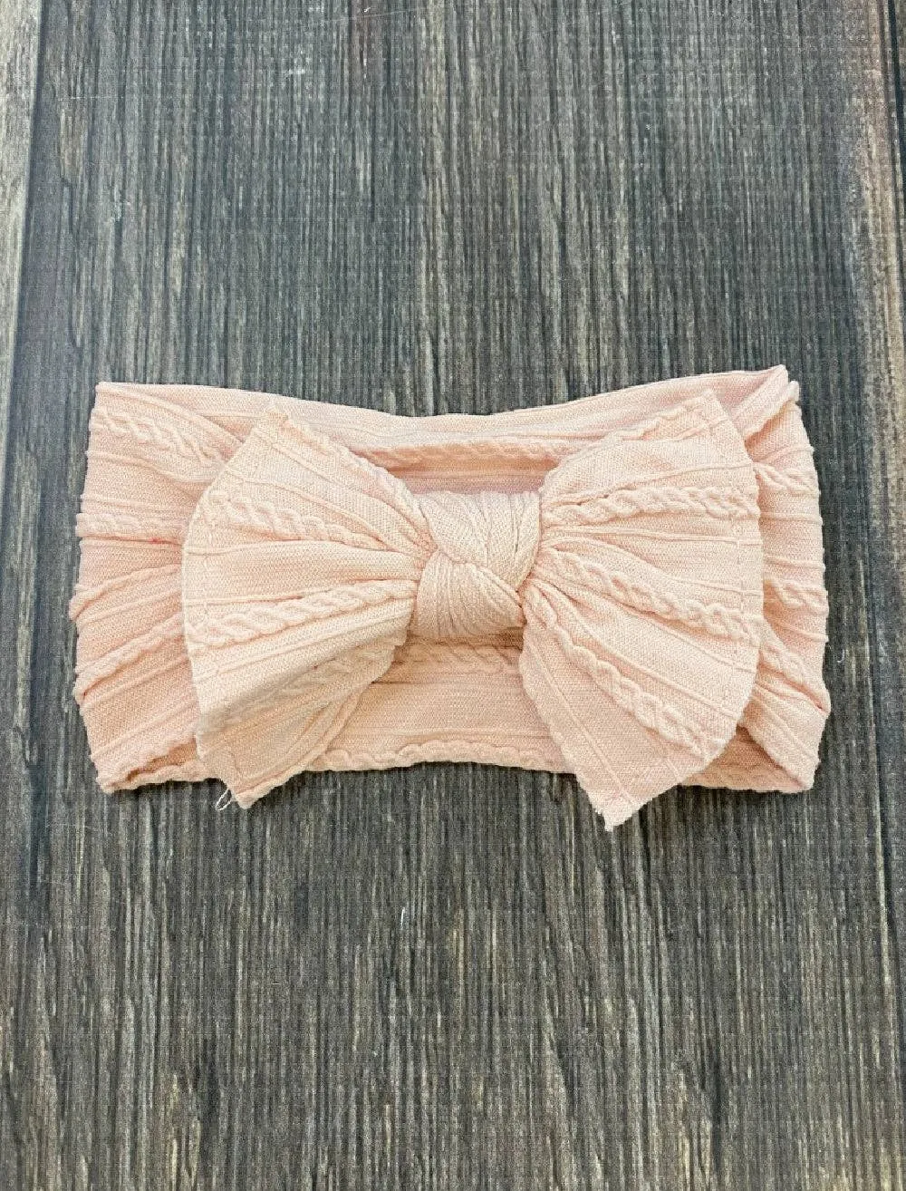 Cable Knit Bow Headband: Sand