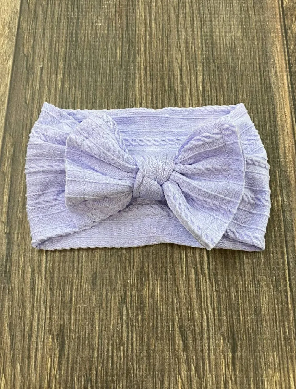 Cable Knit Bow Headband: Sand