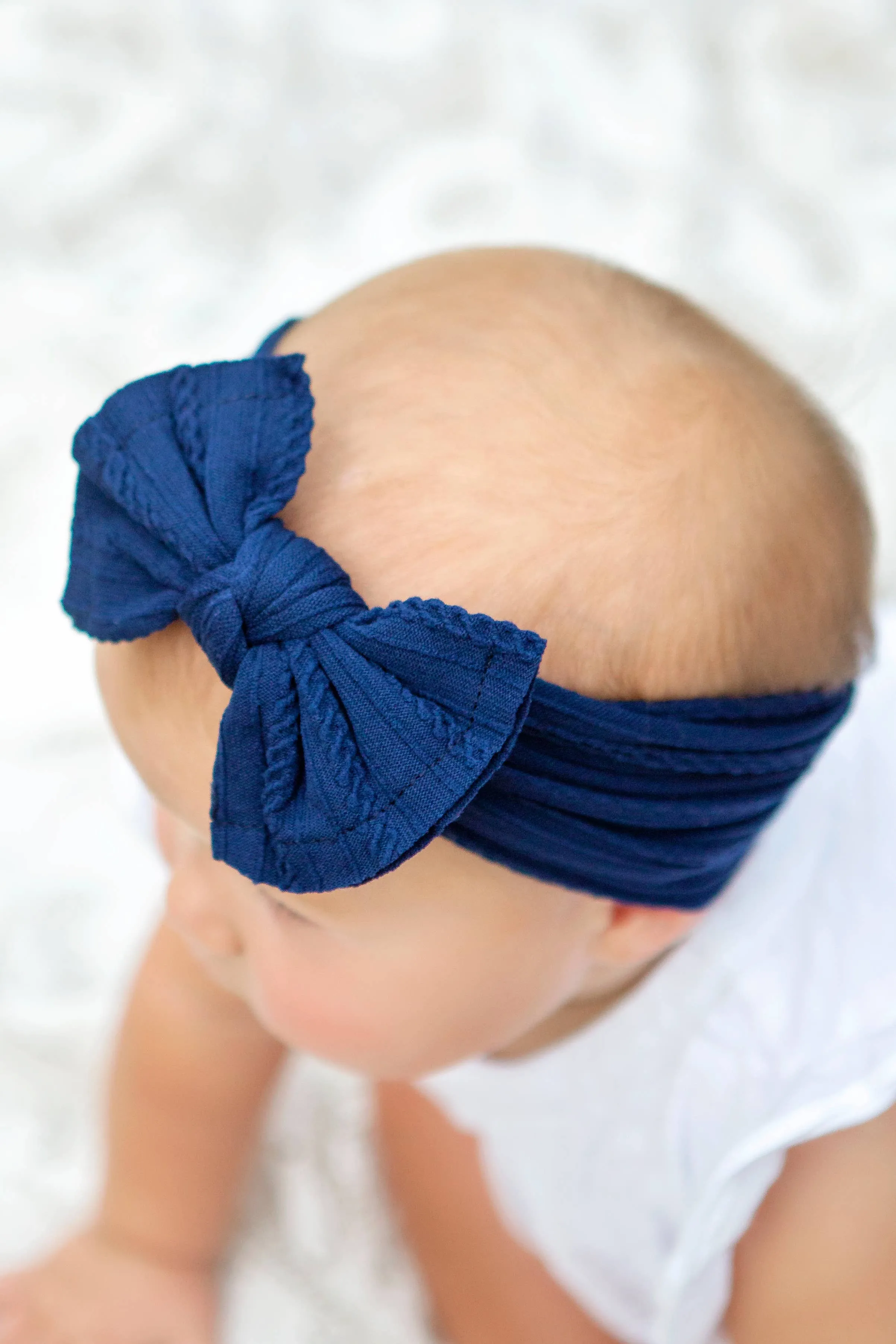 Cable Knit Bow Headband: Sand