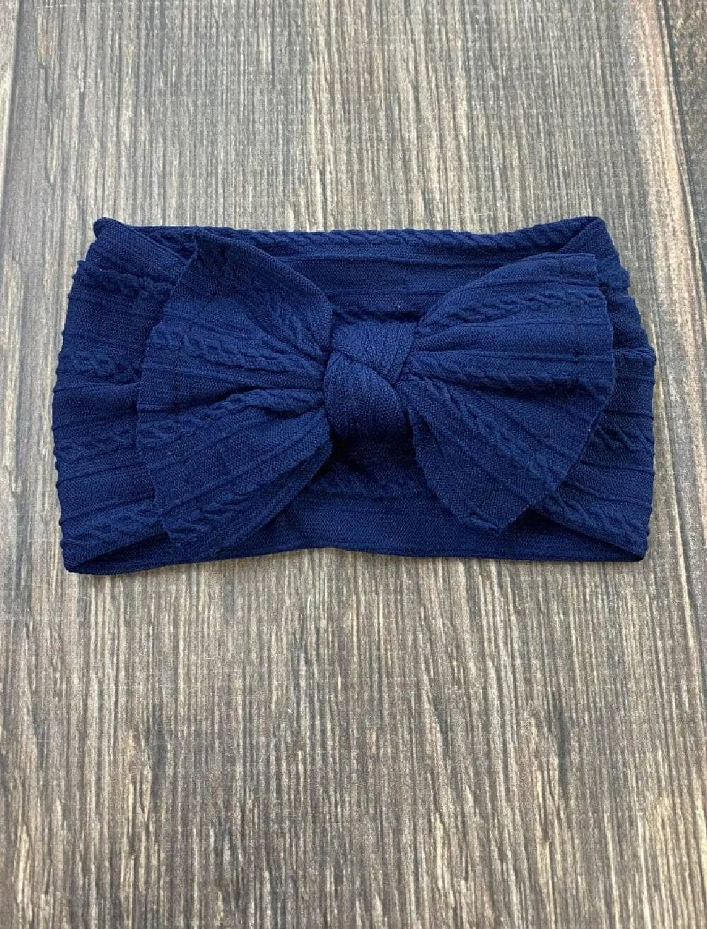 Cable Knit Bow Headband: Sand