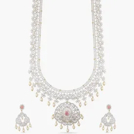 Candri Nakshatra CZ Long Necklace Set