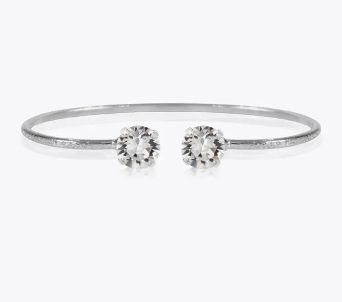 Caroline Svedbom Classic Petite Drop Bracelet Rhodium Crystal