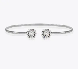 Caroline Svedbom Classic Petite Drop Bracelet Rhodium Crystal