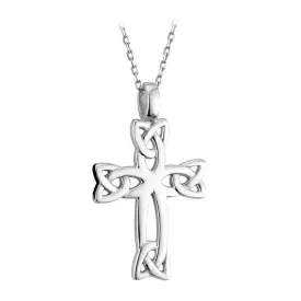 Celtic Cross Pendant with Trinity Knots (Silver or 14K gold)