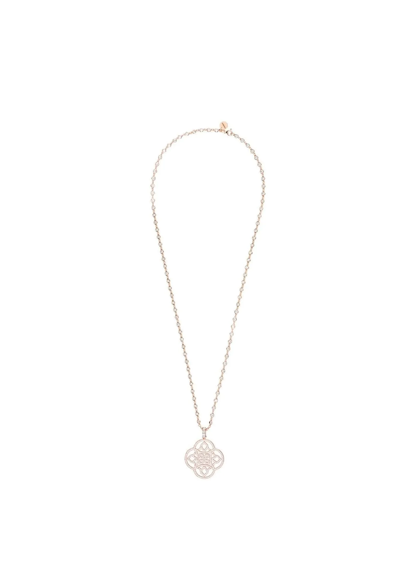 Celtic Knot Clover Pendant Necklace Rosegold