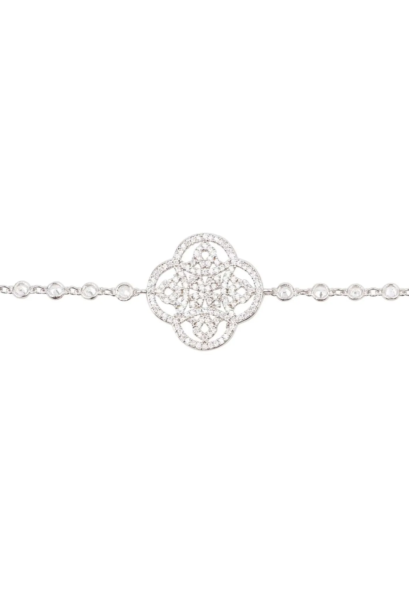 Celtic Knot Clover Tennis Bracelet Silver