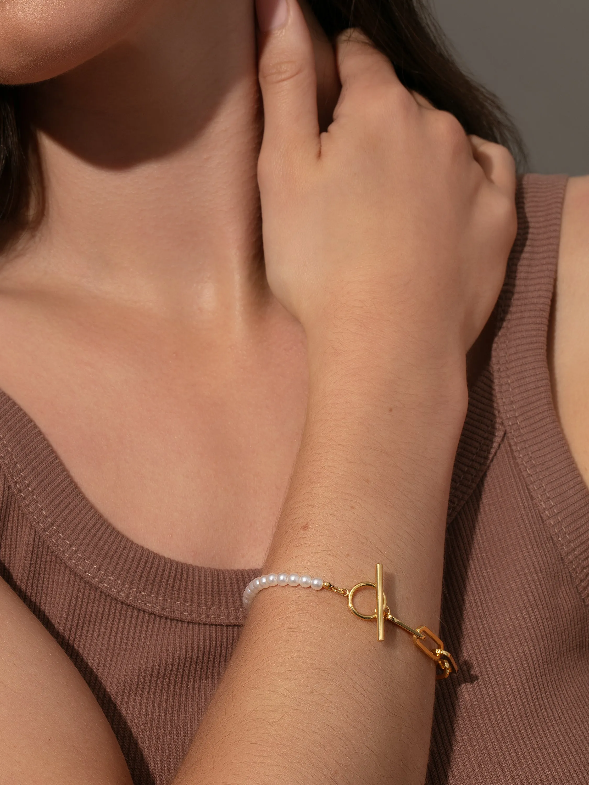 Chain and Pearl Bracelet