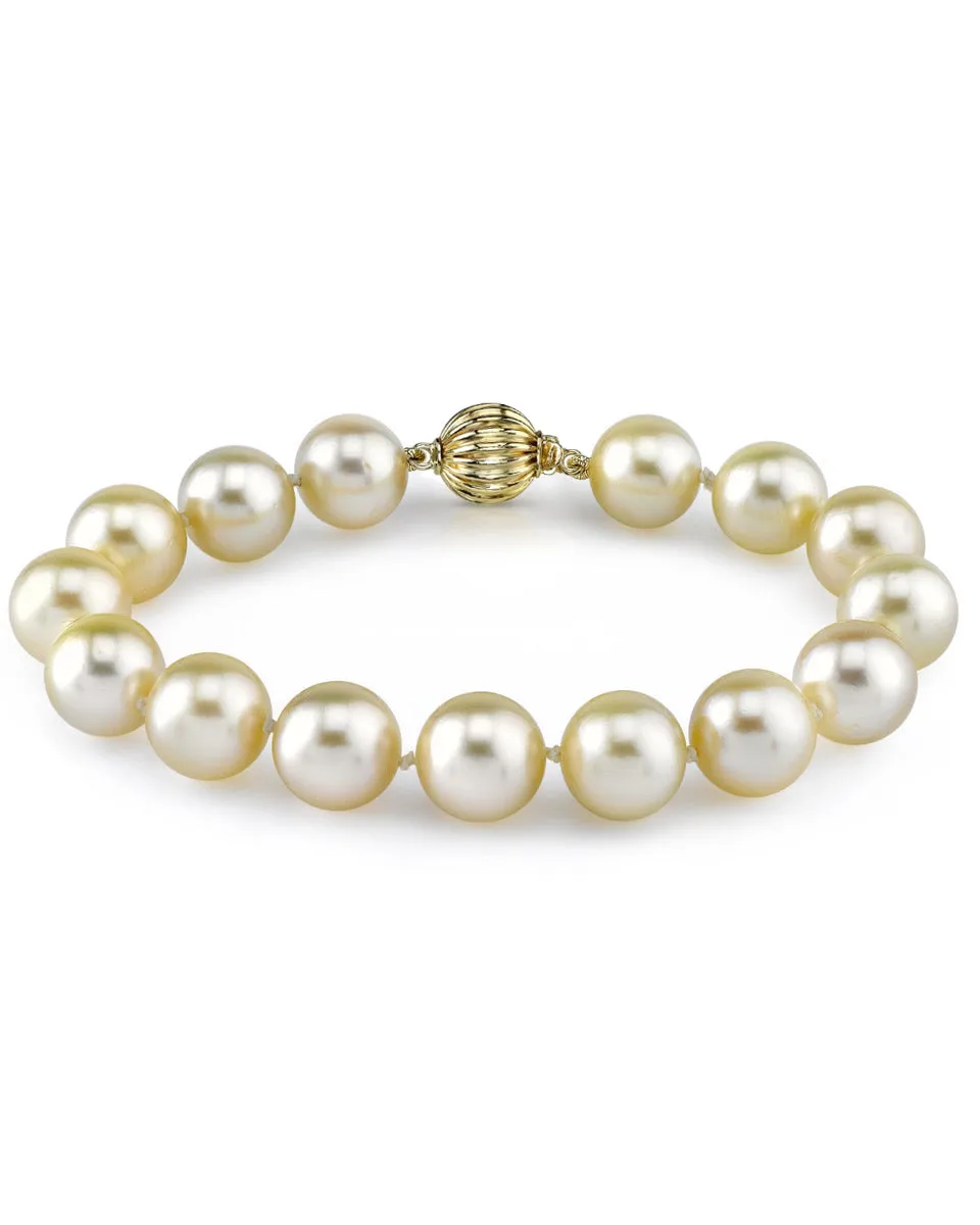 Champagne Golden South Sea Pearl Bracelet, 9.0-10.0mm