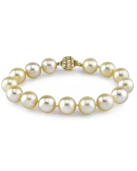 Champagne Golden South Sea Pearl Bracelet, 9.0-10.0mm