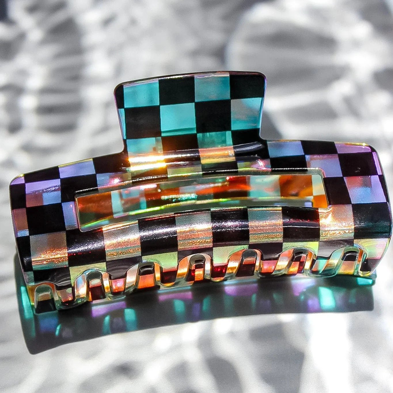 Checkmate Holographic Claw Hair Clip