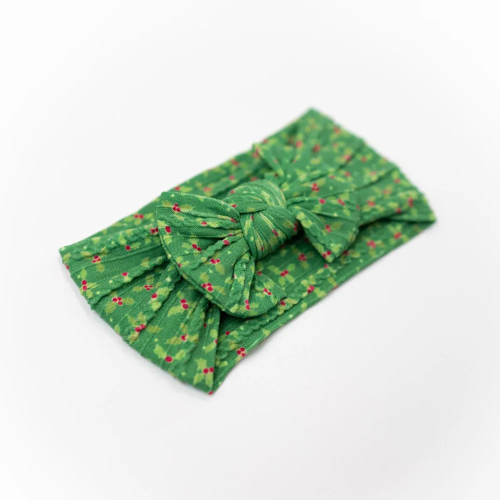 Christmas Bow Headband | Holly (limited)