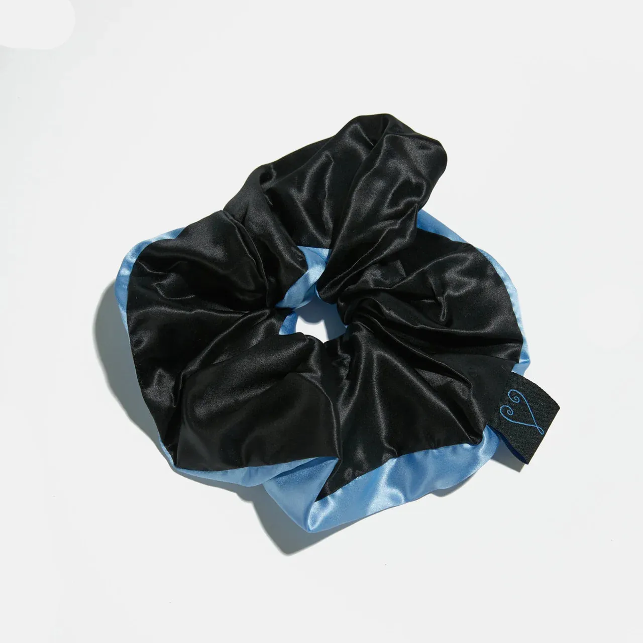 Optimized Title: Black and Blue Chunky Scrunchie