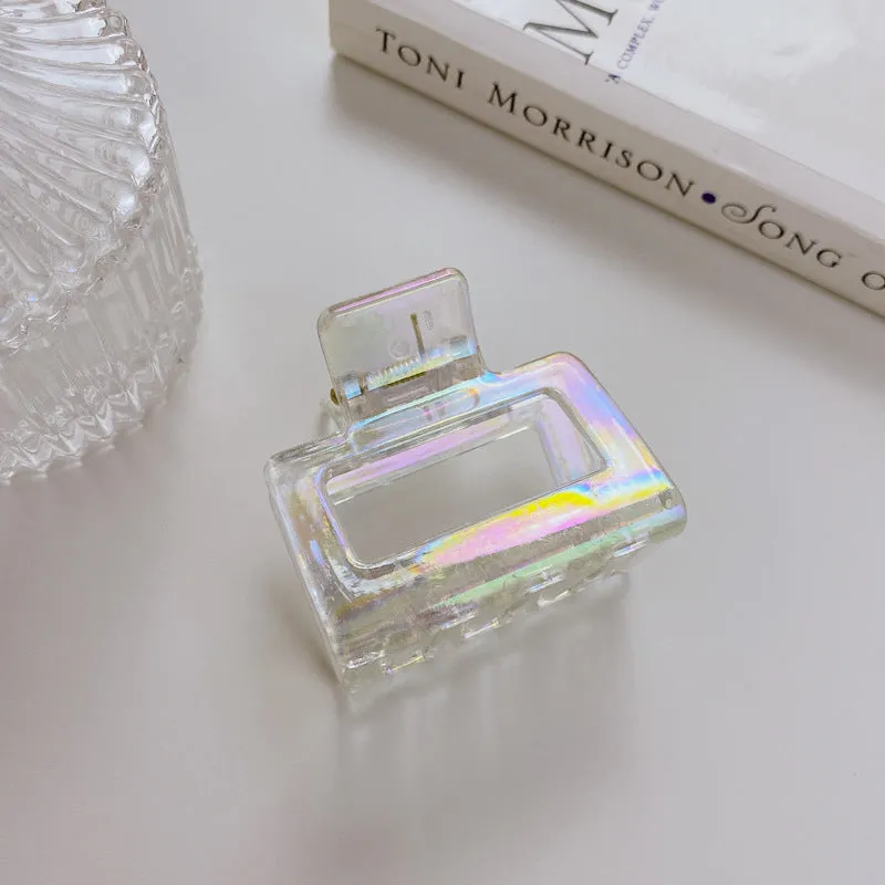 Clear Iridescent Claw Clips