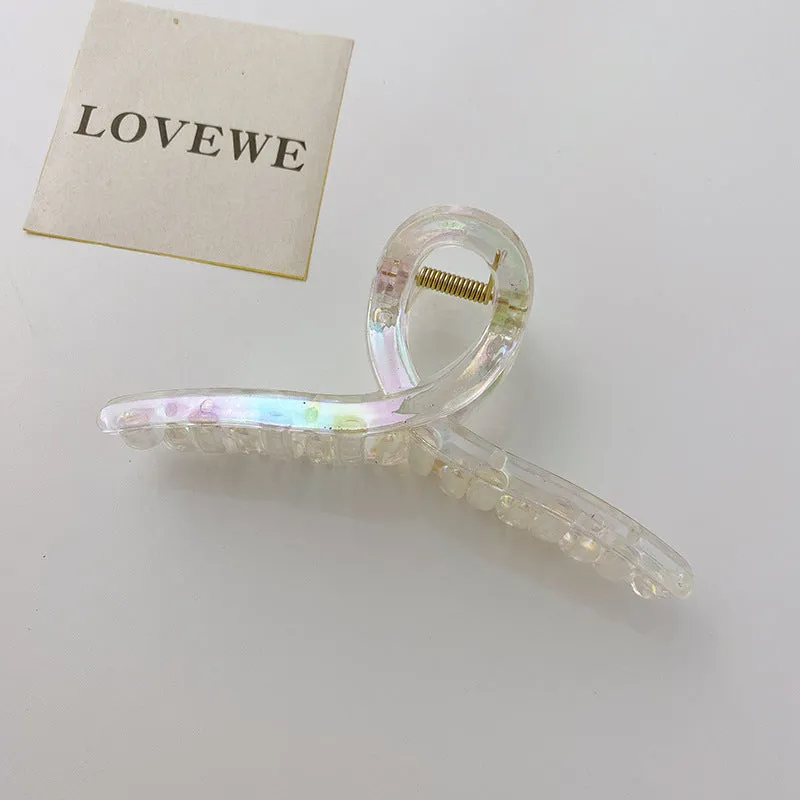 Clear Iridescent Claw Clips