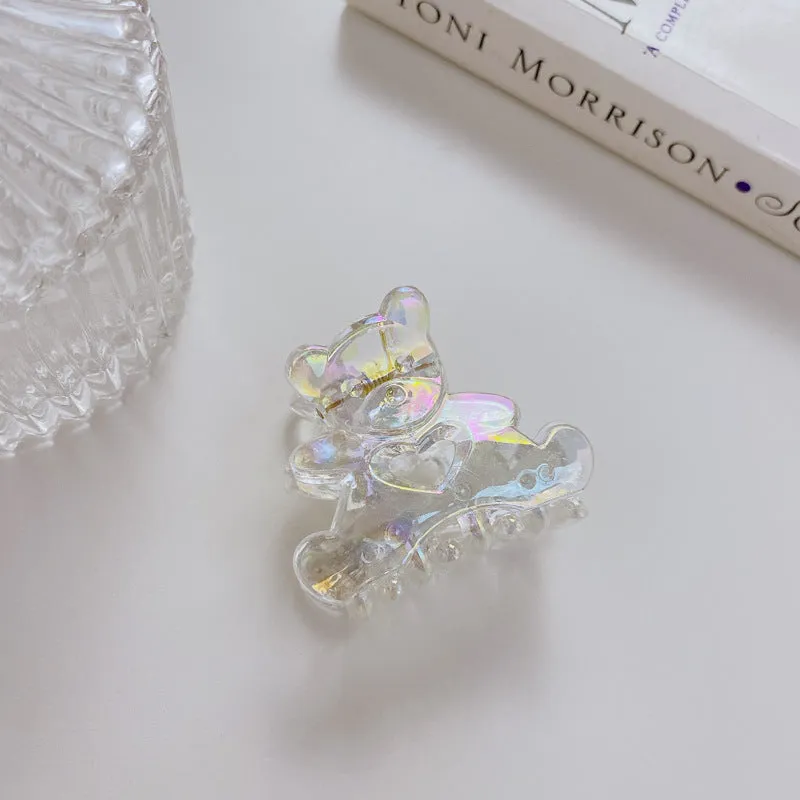 Clear Iridescent Claw Clips