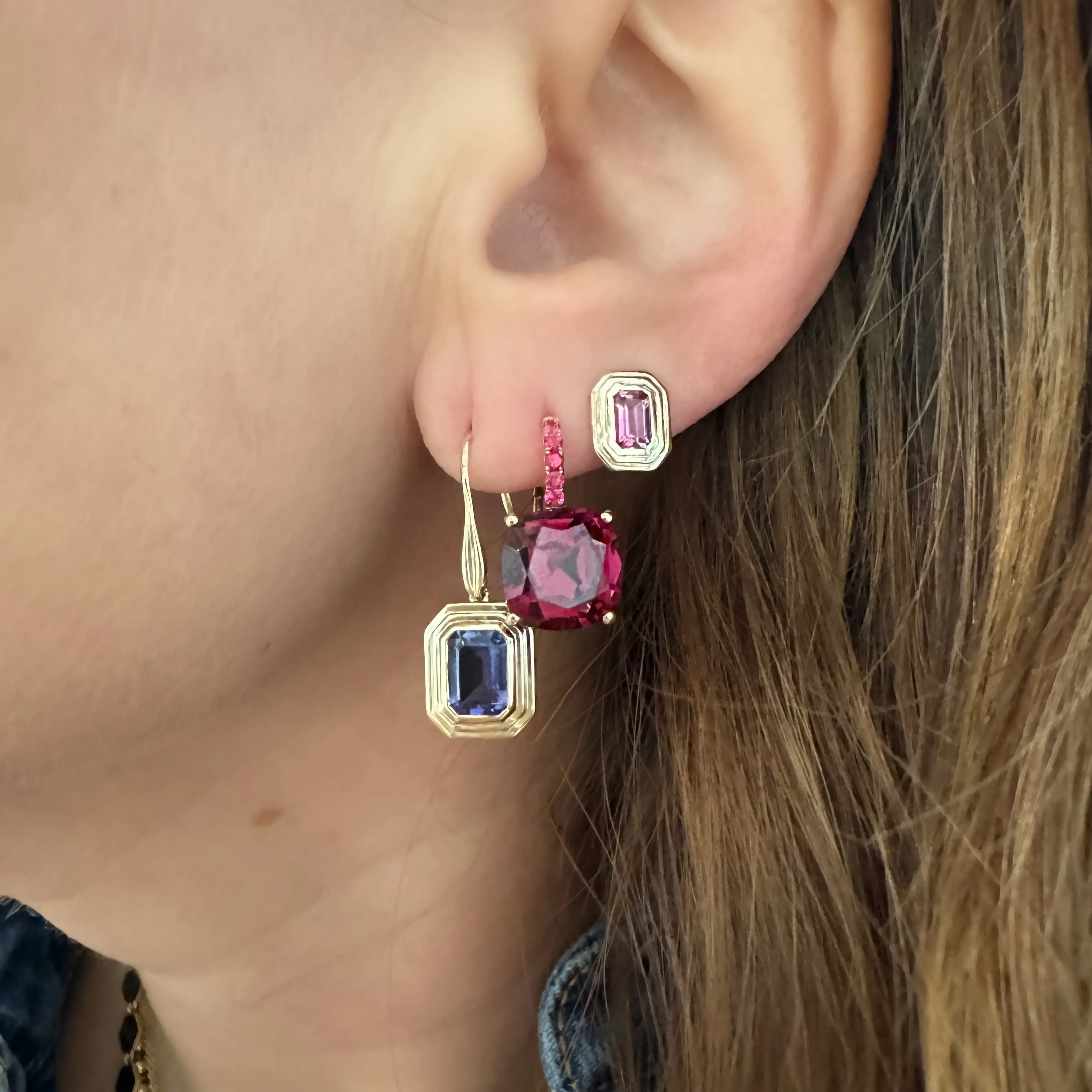 Color Candy Rhodolite Garnet & Pink Spinel Drop Earrings