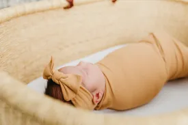 COPPER PEARL KNIT HEADBAND BOW