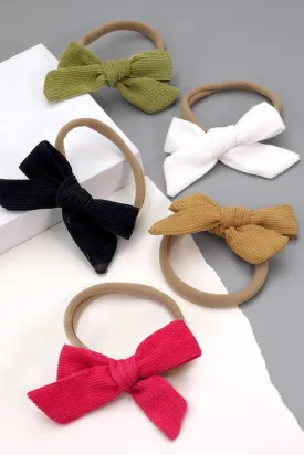 CORDUROY BOW HAIR TIE (4 COLORS)