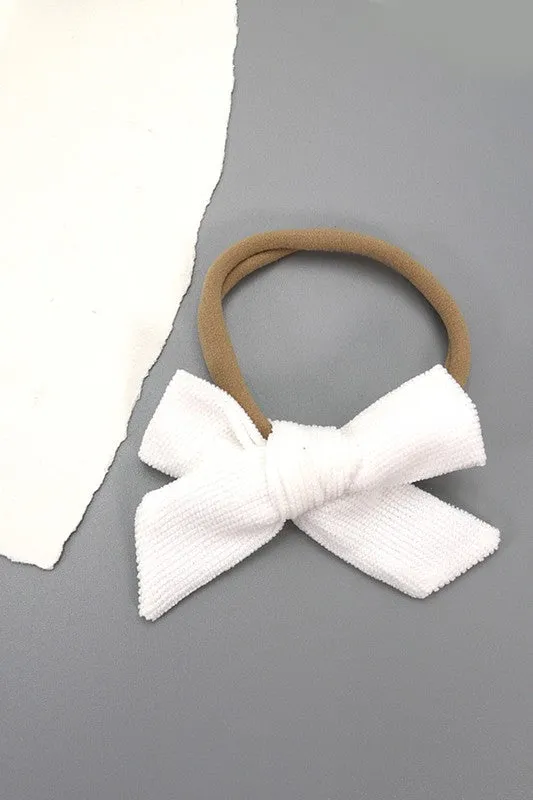 CORDUROY BOW HAIR TIE (4 COLORS)