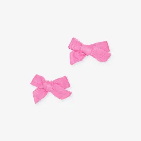 Cruisin' Pink Pointelle Mini Bow Hair Clips