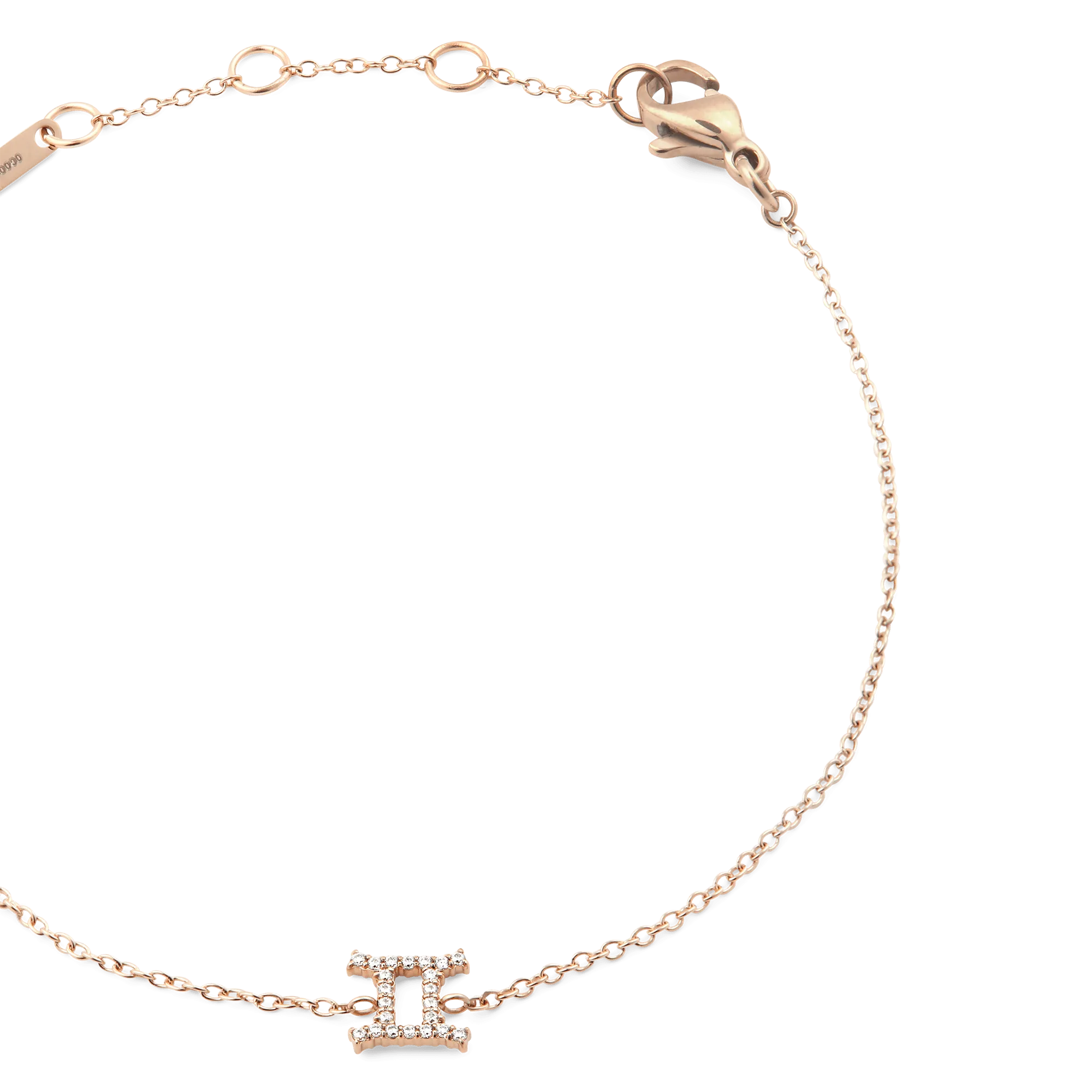 Crystal Zodiac Chain Bracelet Rose Gold