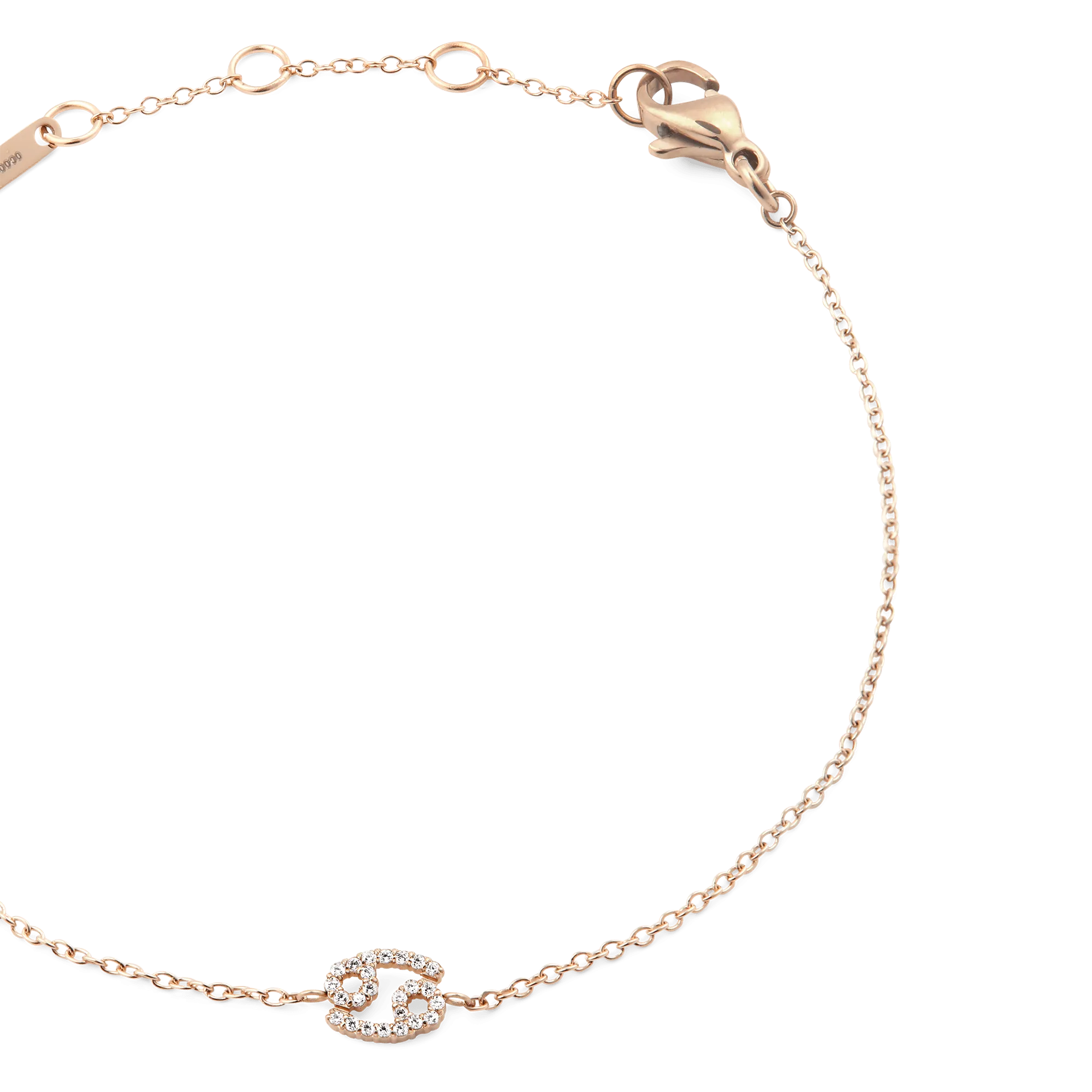 Crystal Zodiac Chain Bracelet Rose Gold