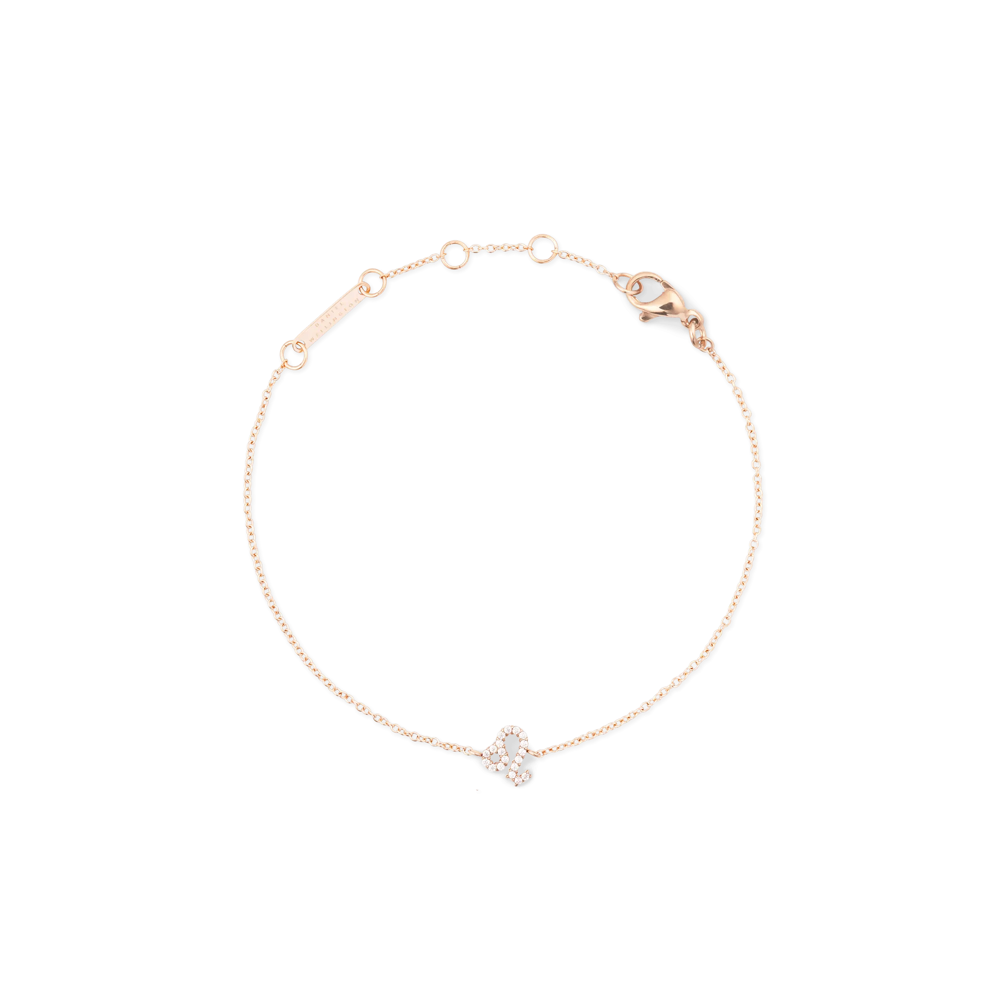 Crystal Zodiac Chain Bracelet Rose Gold