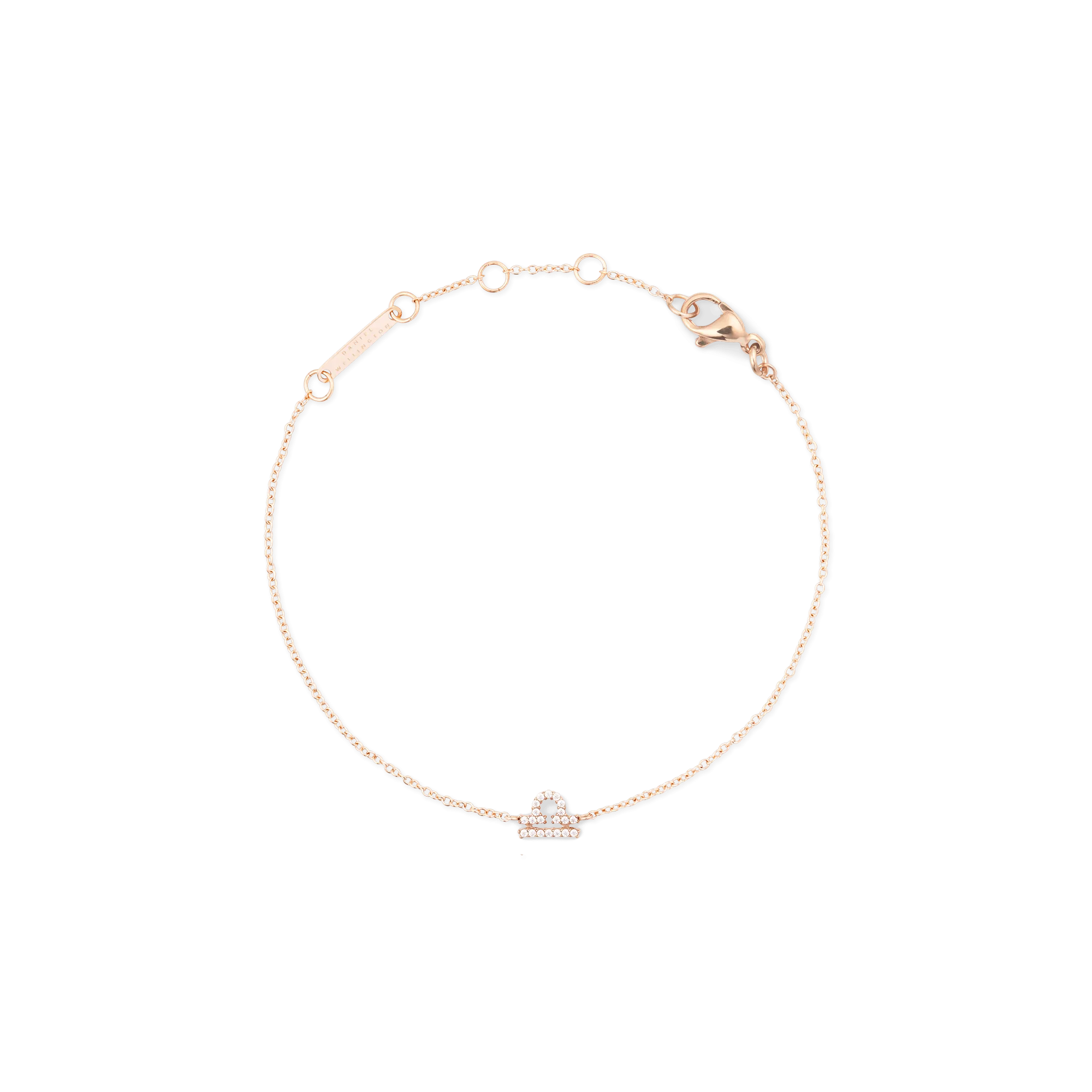 Crystal Zodiac Chain Bracelet Rose Gold