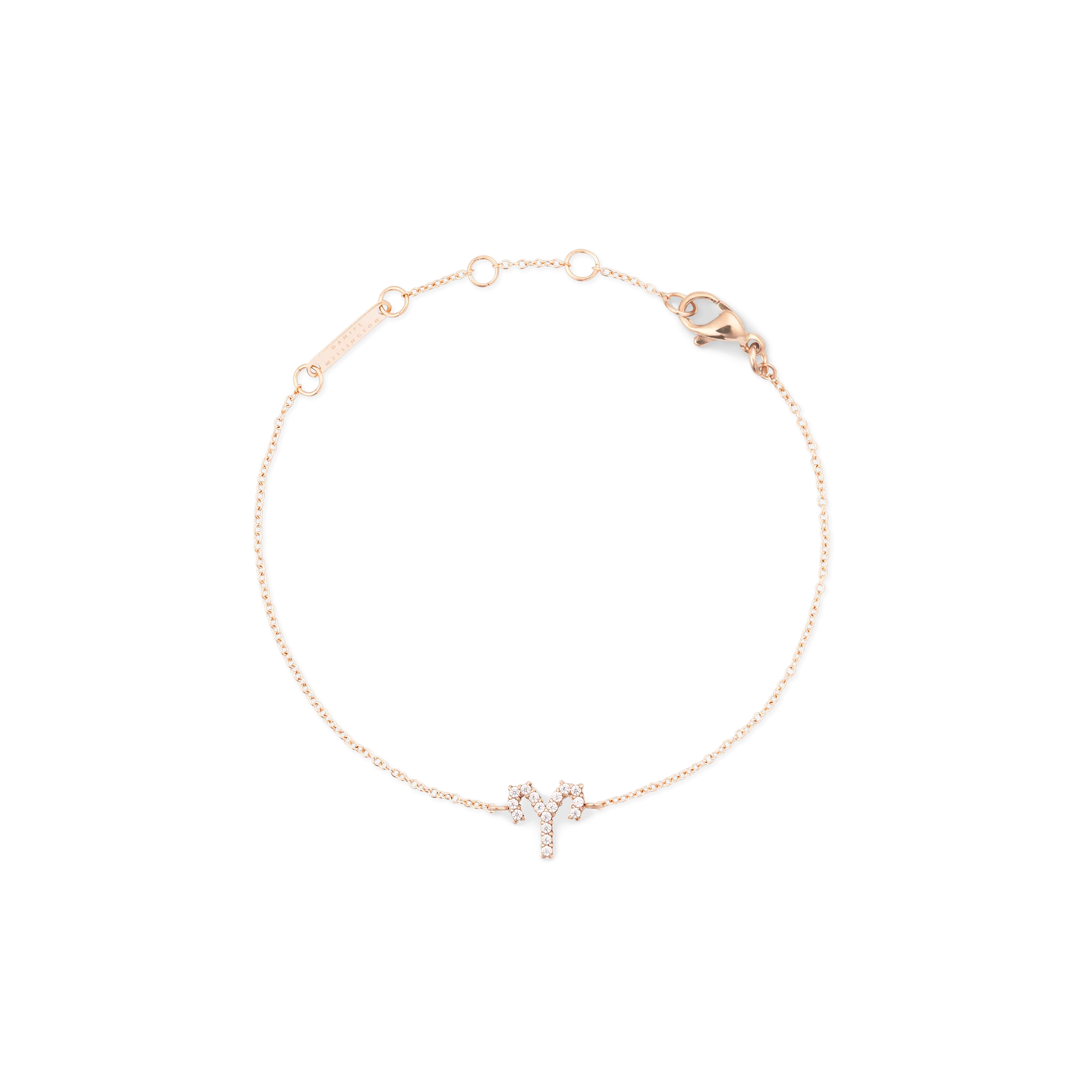 Crystal Zodiac Chain Bracelet Rose Gold