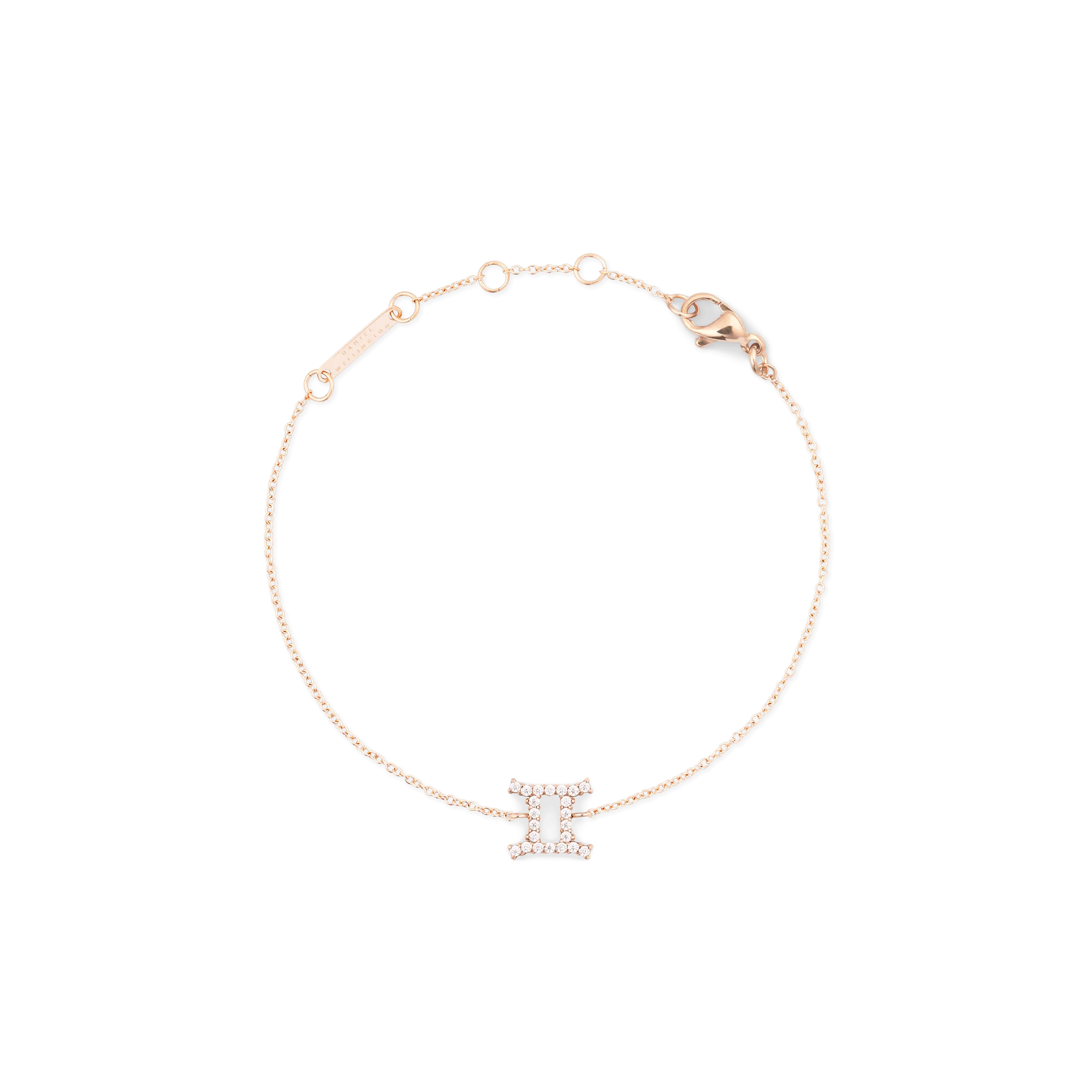 Crystal Zodiac Chain Bracelet Rose Gold