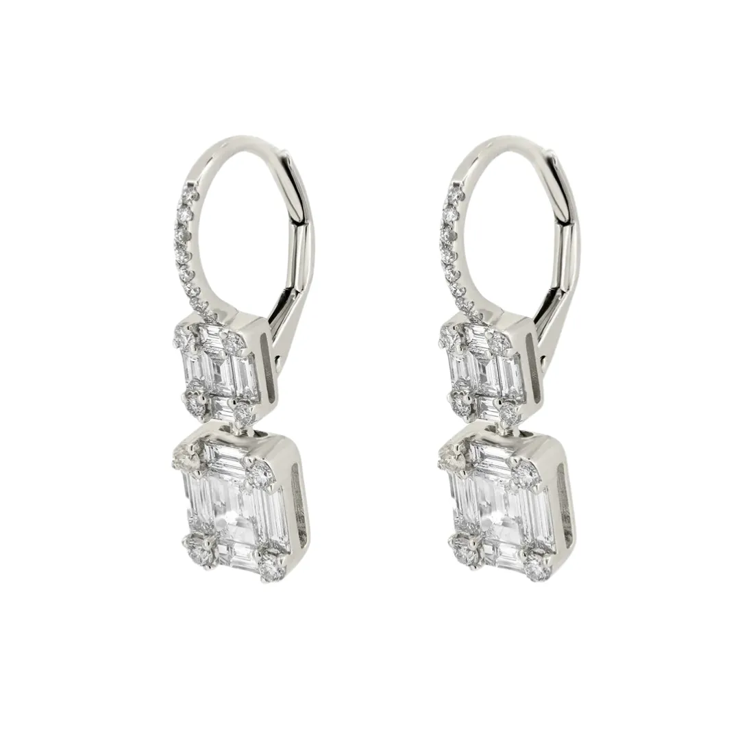 Diamond Illusion Double Drop Earrings