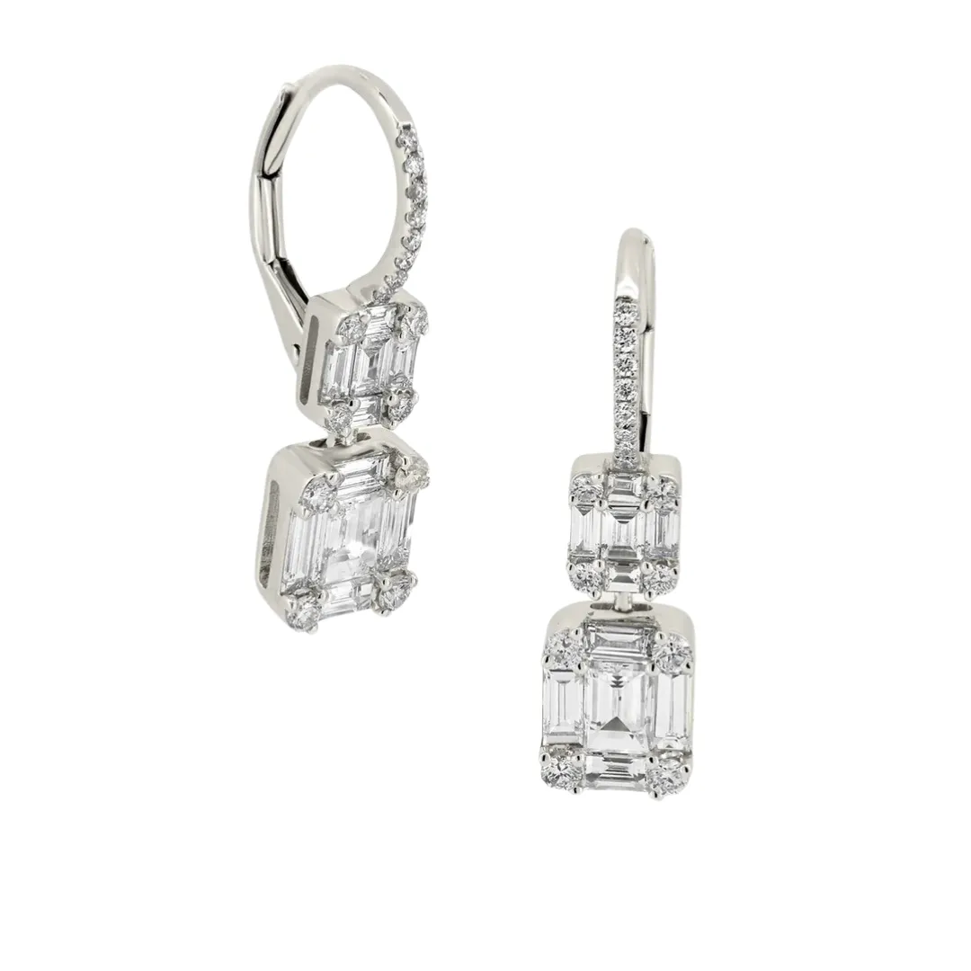 Diamond Illusion Double Drop Earrings