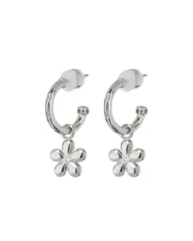 Diamonte Daisy Hoops- Silver