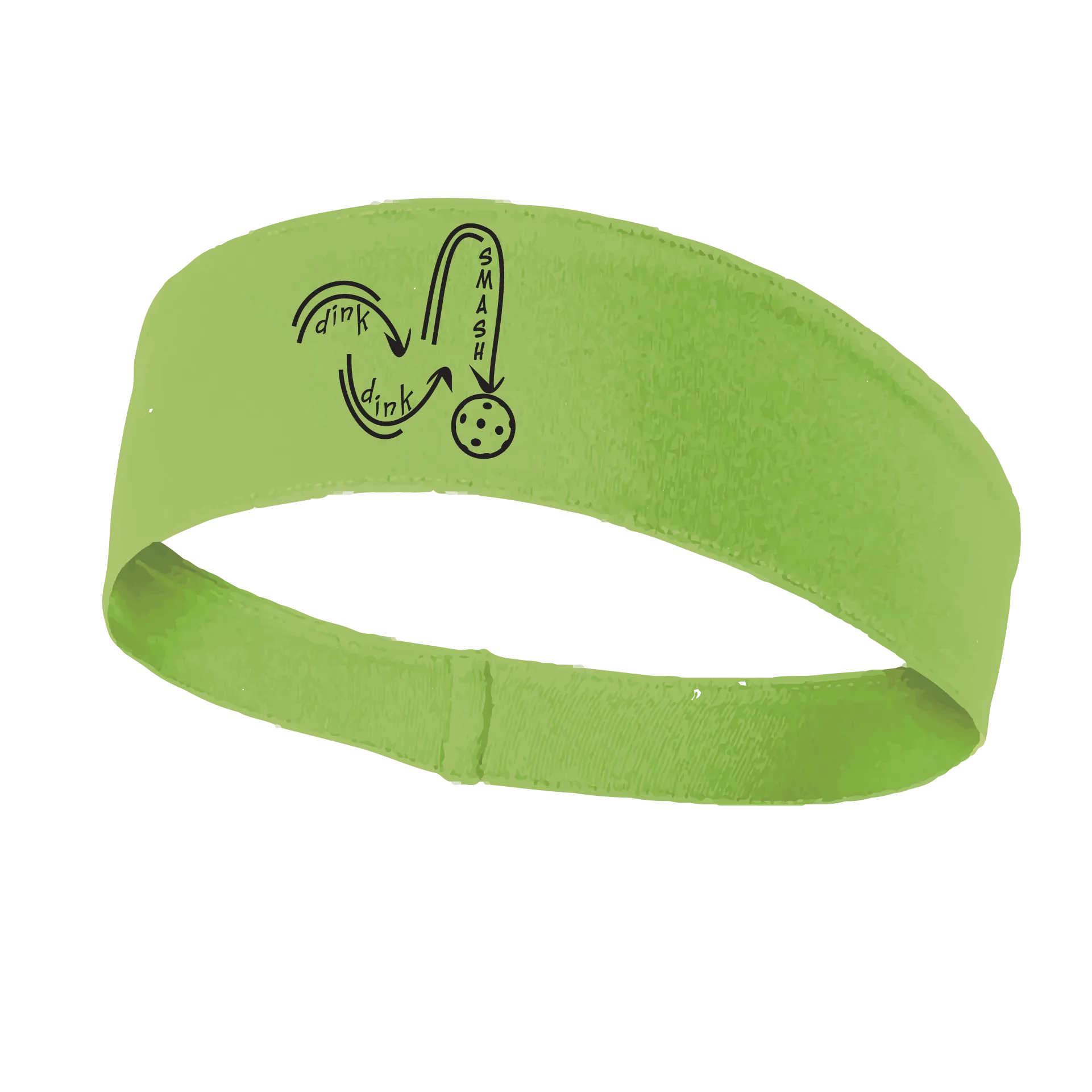 Dink Dink Smash (Black) | Pickleball Headband | 100% Polyester