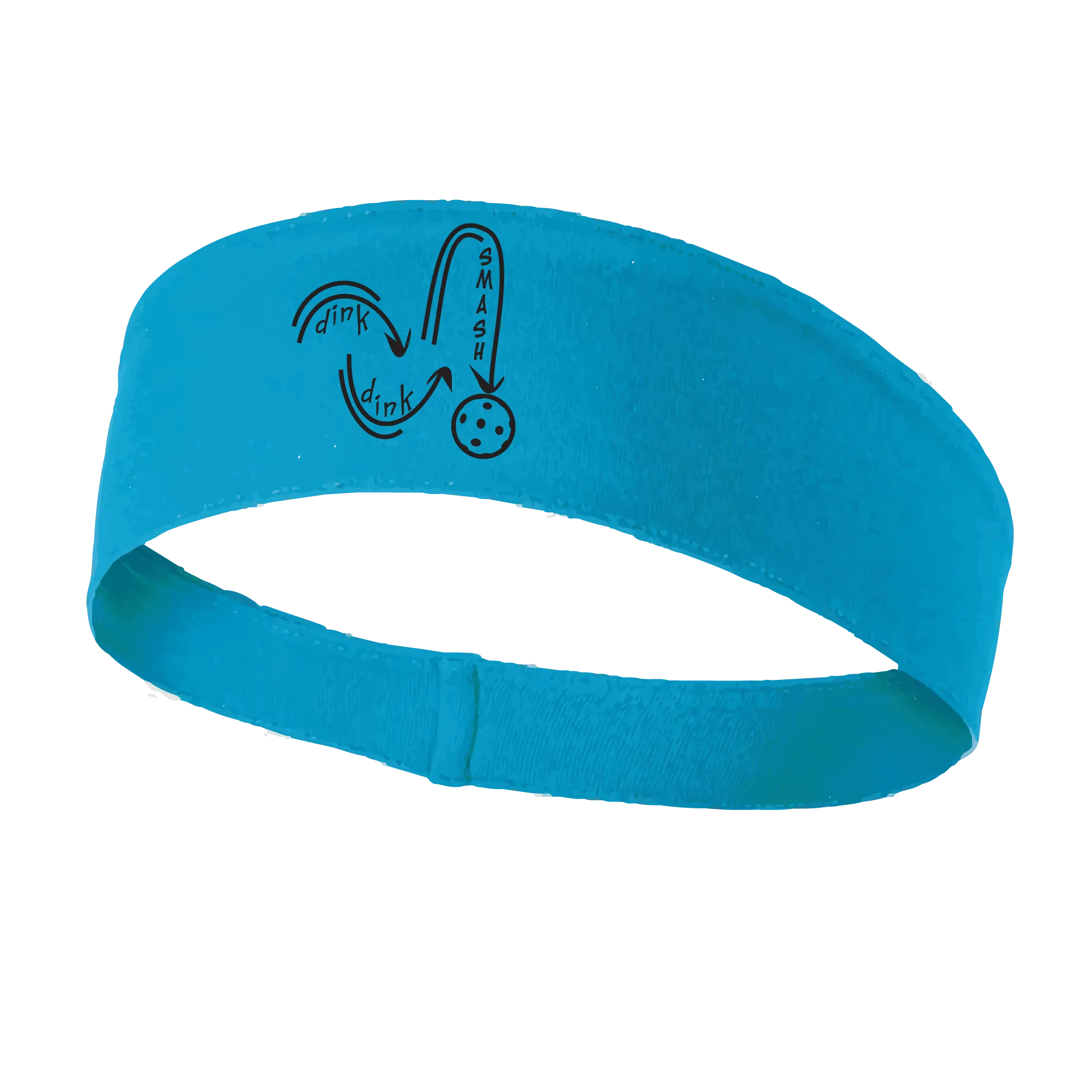 Dink Dink Smash (Black) | Pickleball Headband | 100% Polyester