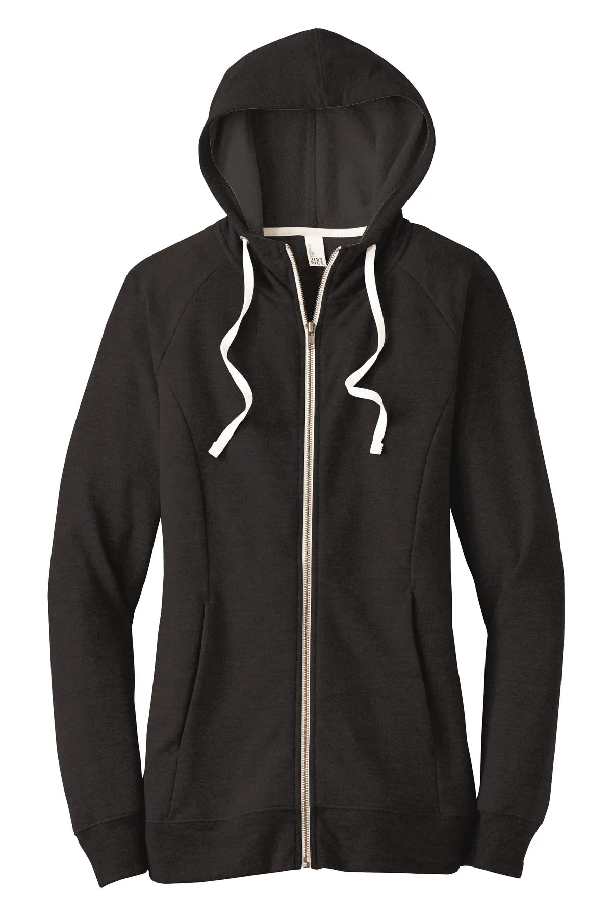 District Women's Perfect Tri French Terry Full-Zip Hoodie. DT456