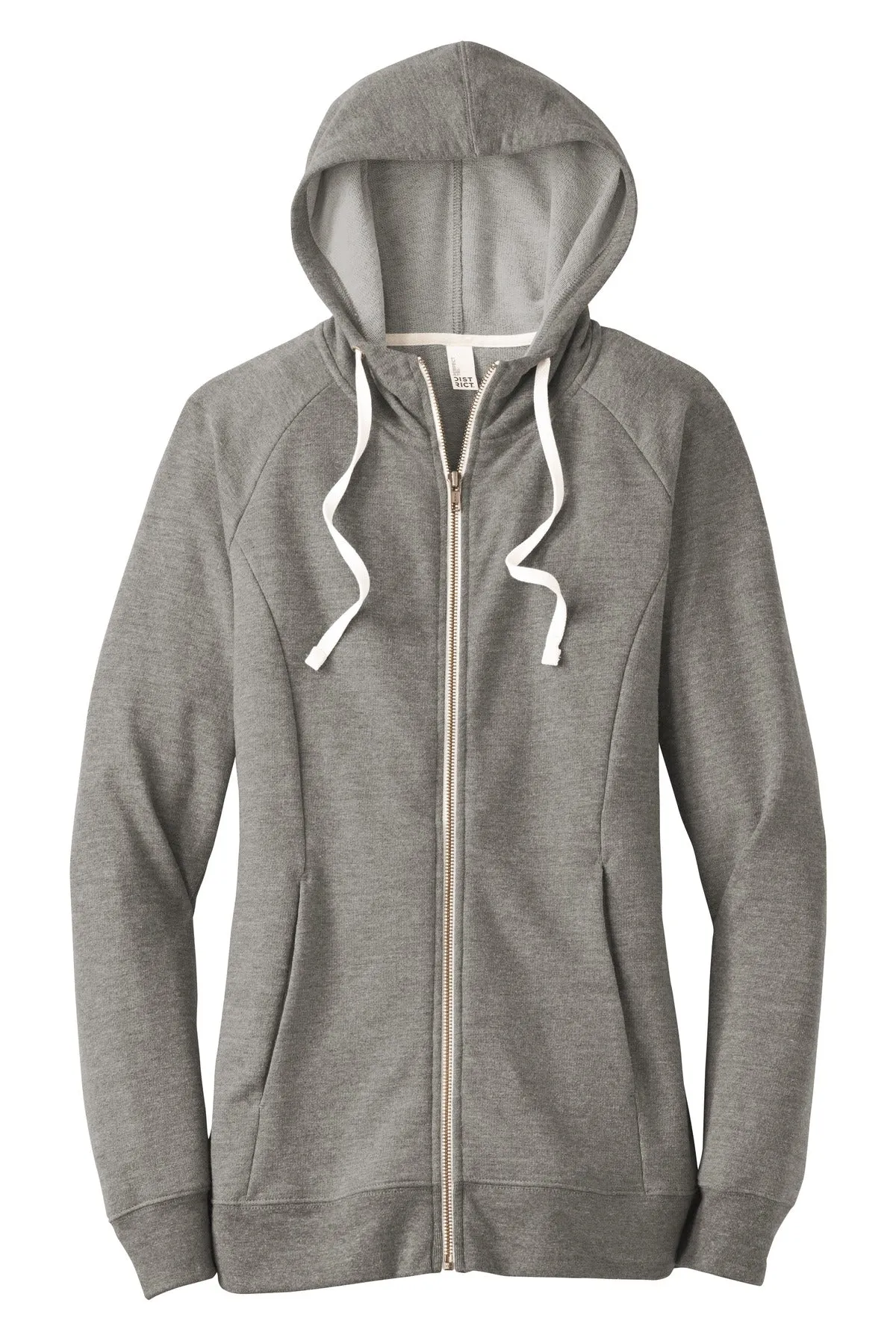 District Women's Perfect Tri French Terry Full-Zip Hoodie. DT456