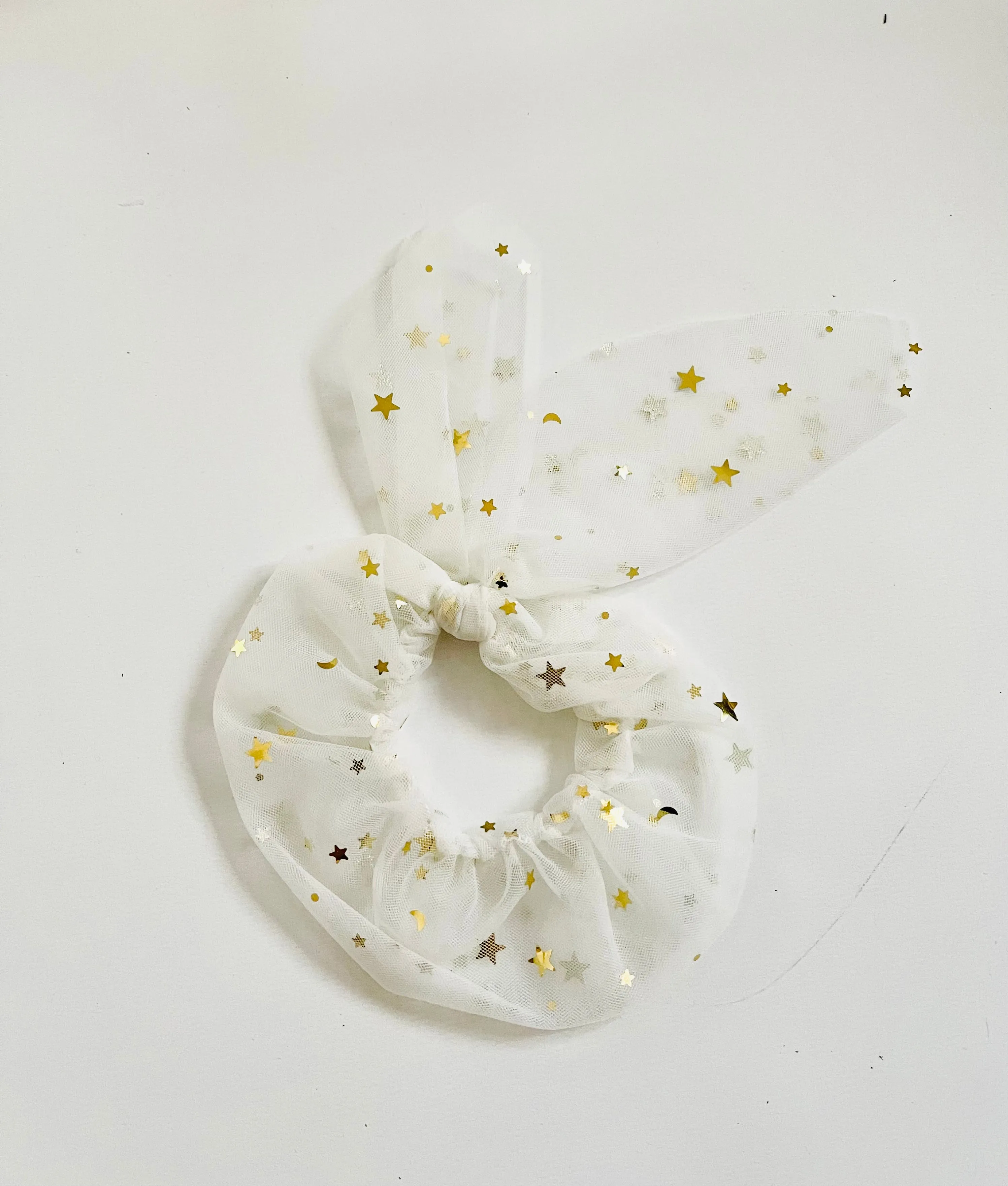 DOLLY® STARS & MOON ⭐️ 🌙 TULLE HAIR SCRUNCHIE white