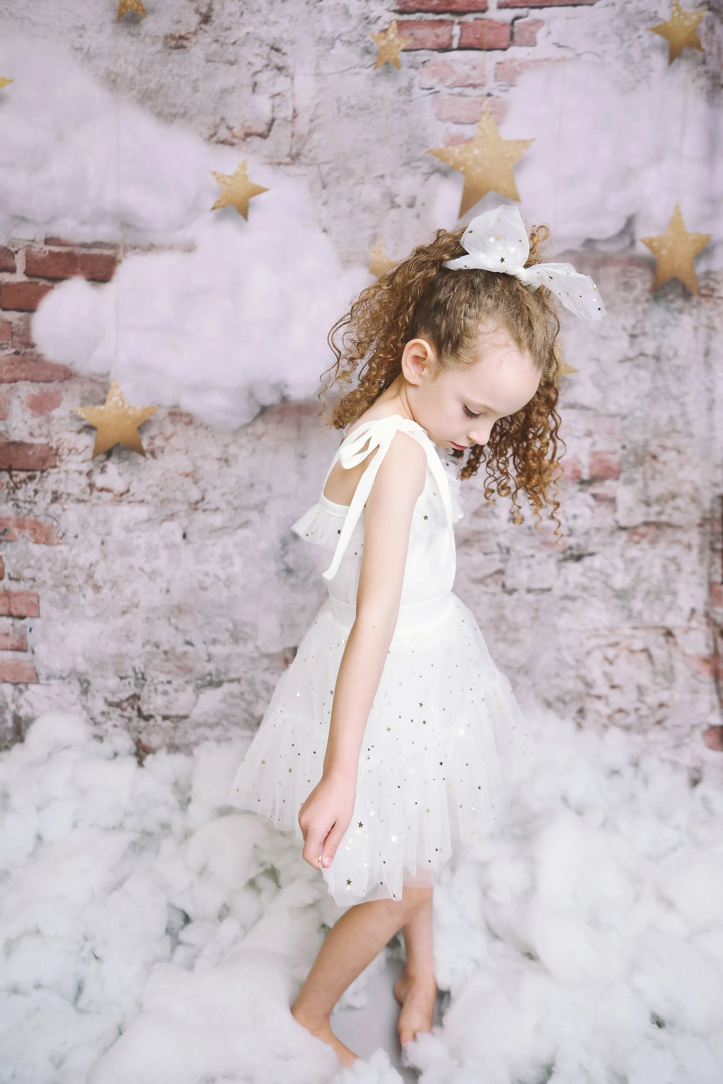 DOLLY® STARS & MOON ⭐️ 🌙 TULLE HAIR SCRUNCHIE white