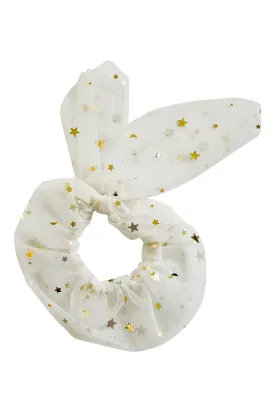 DOLLY® STARS & MOON ⭐️ 🌙 TULLE HAIR SCRUNCHIE white