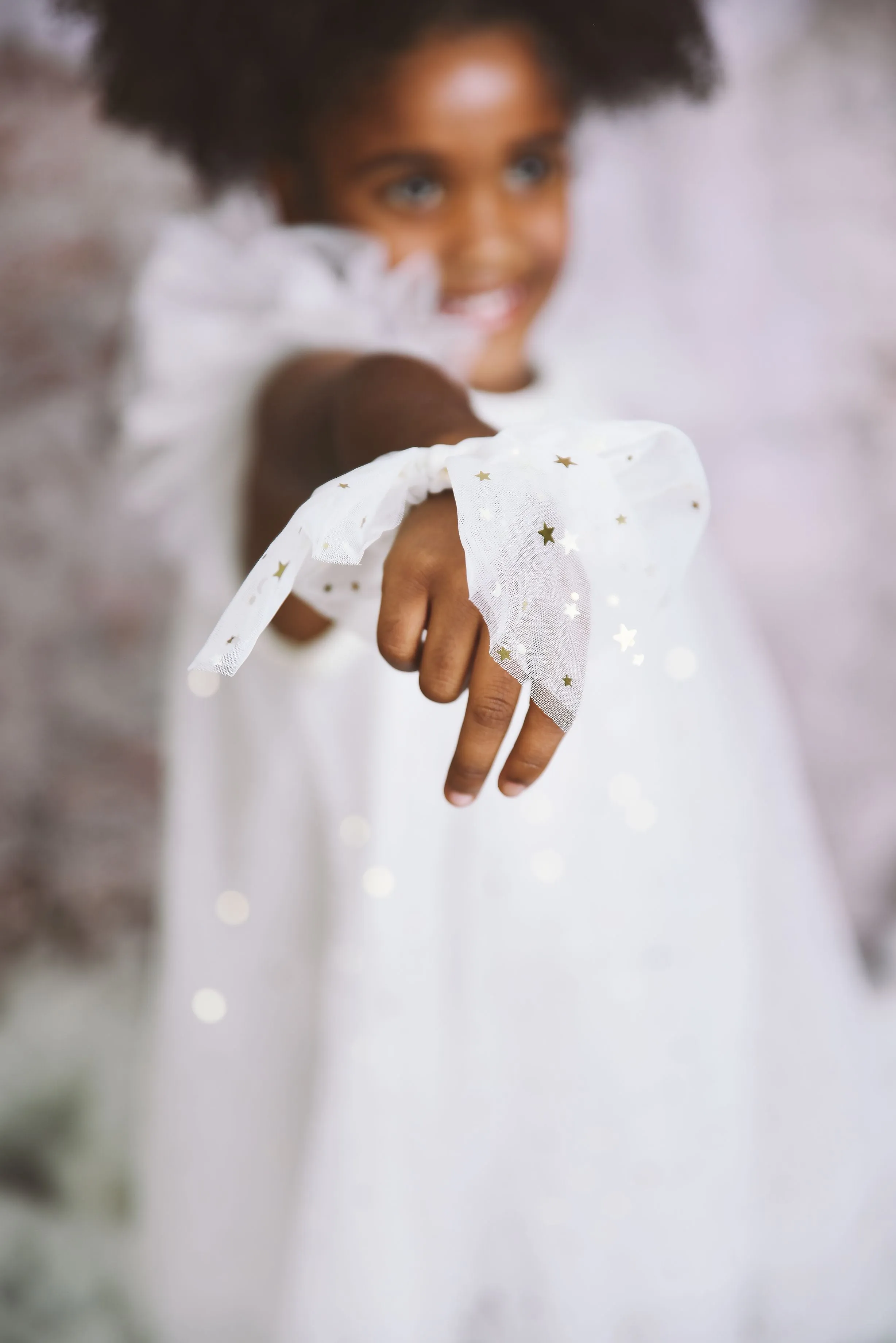 DOLLY® STARS & MOON ⭐️ 🌙 TULLE HAIR SCRUNCHIE white