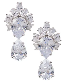 Double Pear CZ Statement Earrings