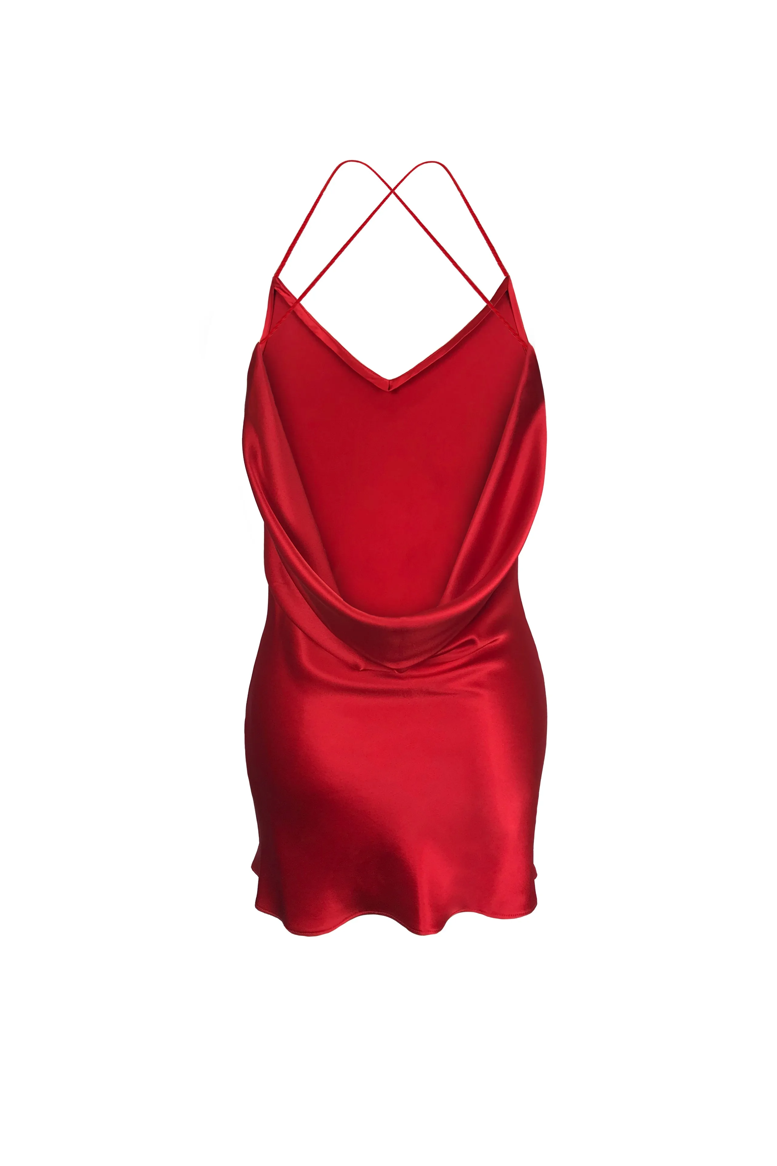 Dropper Silk Dress - Crimson