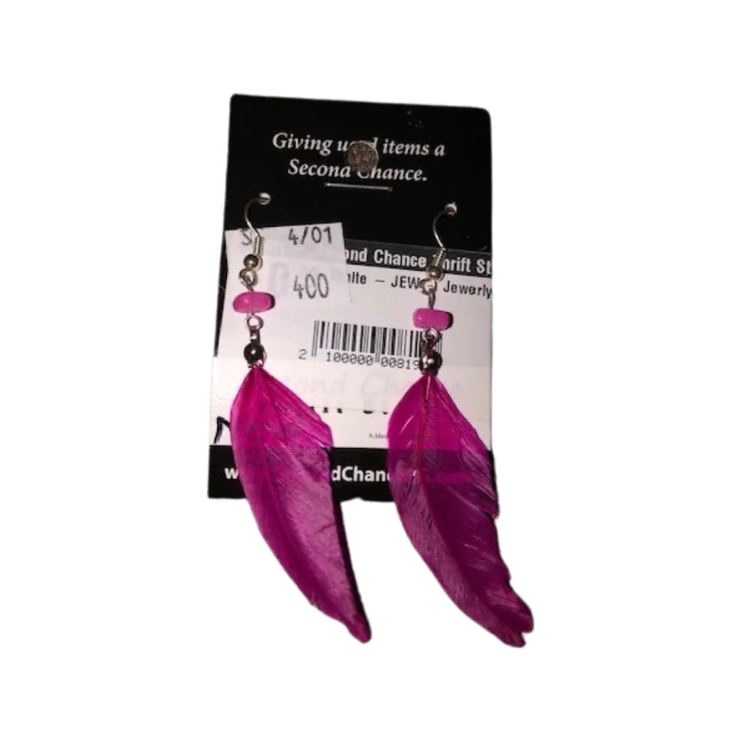 Earrings pink feather